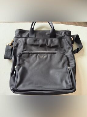 kate spade Black Nylon Laptop Tote with Front Zip Pocket; read description